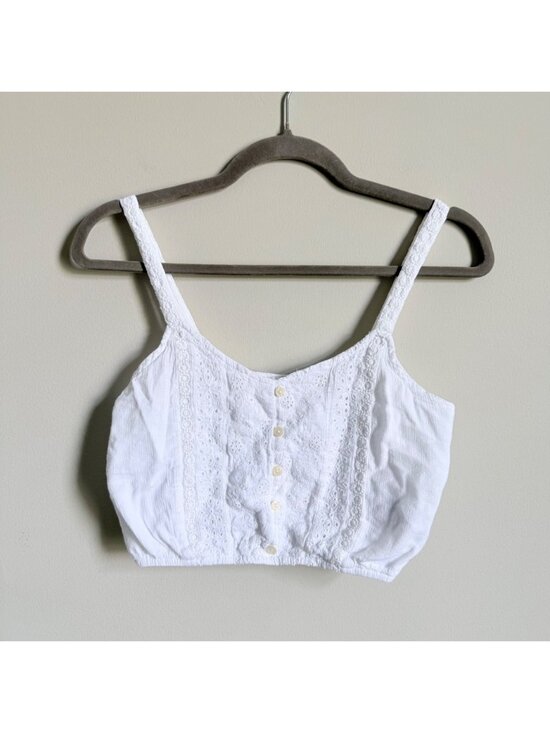 Tops - Lace Crop Top Boho Cottagecore Cami XS
